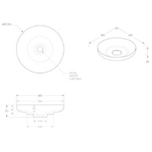 Flume 400mm Round Cast Marble Basin